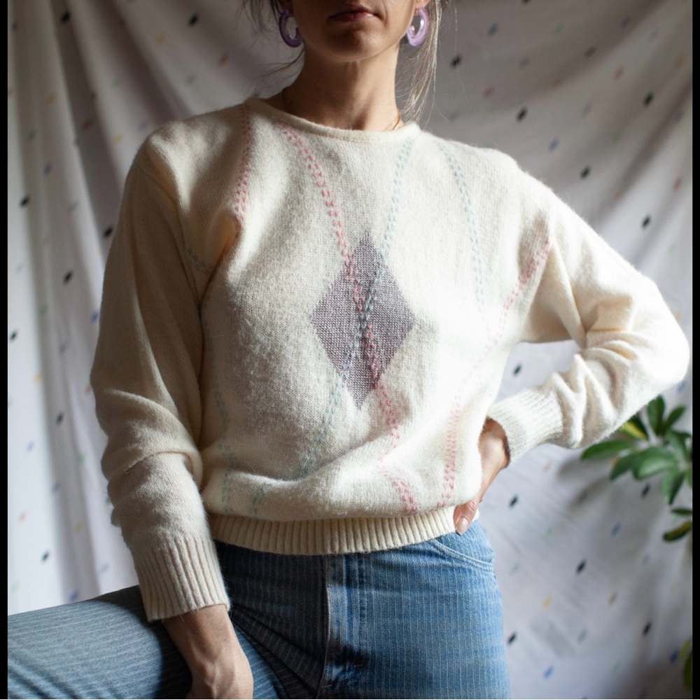 Vintage Cos Cob Womens Argyle Knit
Swetaer Size S Lightweight Preppy 80s
90s